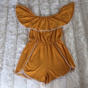 Charlotte Russe Gold Polka Dot Romper